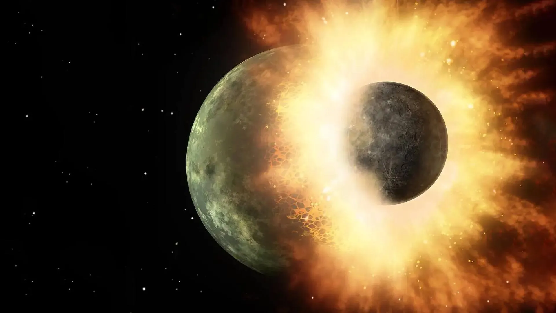 Earth was born dry until a cosmic collision made it a blue planet